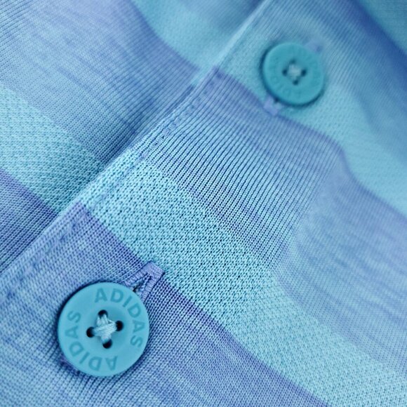 Adidas Golf Polo Shirt 2 Color Striped Stretch Blue Men's Large NWT - Picture 5 of 10